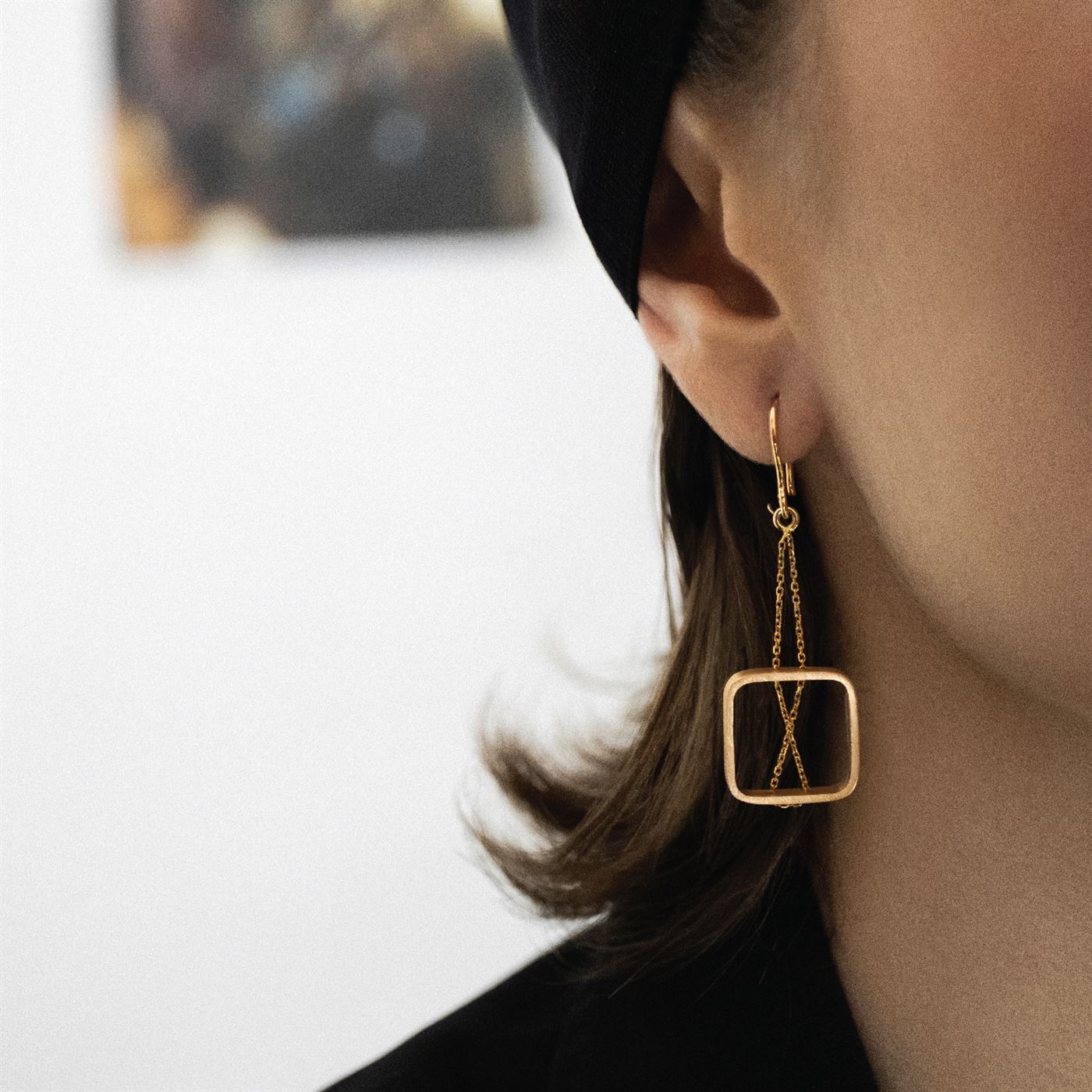 گوشواره مربع زنجیر